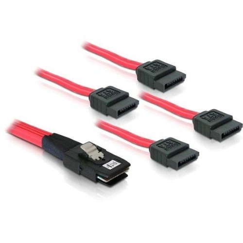 Avago CBL-SFF8087OCF-10M 1m 内部miniSAS-SATAファンアウトケーブル マルチレーン｜CBL-SFF8087OCF10M