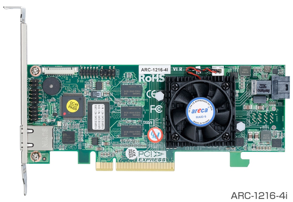 Areca ARC-1216-4I SAS/SATA SFF-8643 RAIDアダプタ｜ARC-1216-4I