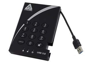 Apricorn Aegis Padlock USB 3.0 暗号化ポータブルSSD 16TB｜A25-3PL256-S16TB (R2)