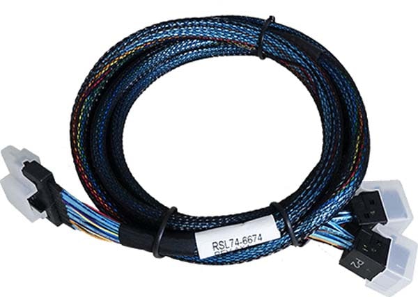 Areca SFF-8654 74P to 2x Mini SAS HD ケーブル 1m 92.5ohm｜26II-1C5443-1M00