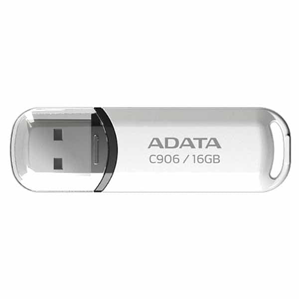 ADATA C906 小型 USBフラッシュドライブ 16GB USB2.0 ホワイト｜AC906-16G-RWH