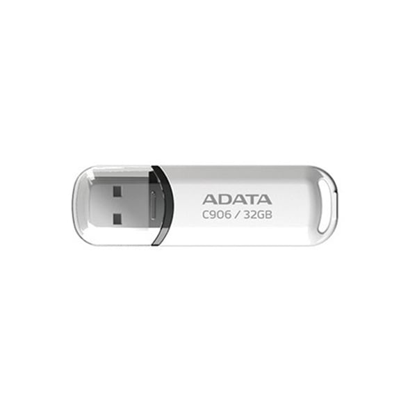 ADATA C906 小型 USBフラッシュドライブ 32GB USB2.0 ホワイト｜AC906-32G-RWH