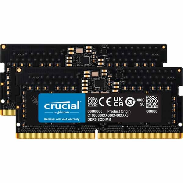 Micron(Crucial) 16GB(2x8GB) DDR5-5600 CL46 SODIMM (16Gbit)｜CT2K8G56C46S5
