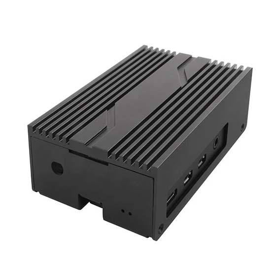 SILVERSTONE SST-PI02B ウォールマウント対応 Raspberry Pi 4 Model B用アルミニウム製ケース ブラック｜SST-PI02B