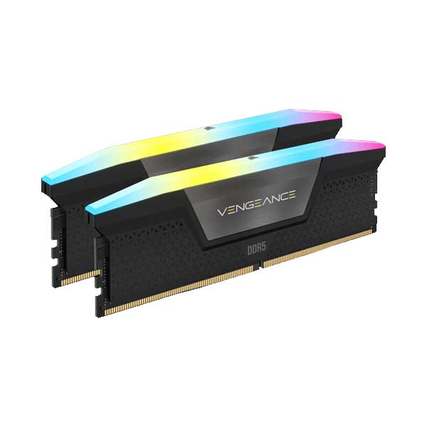 Corsair VENGEANCE RGB 64GB(32GBx2) DDR5 6200MHz(PC5-49600) UDIMM 1.4V ブラック｜CMH64GX5M2B6200C32