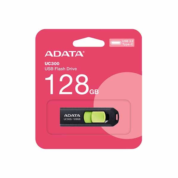 ADATA UC300 USBフラッシュドライブ 128GB USB3.2Gen1 ブラック/グリーン｜ACHO-UC300-128G-RBK/GN