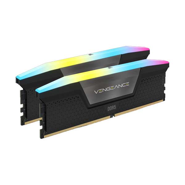 Corsair VENGEANCE RGB 64GB(32GBx2) DDR5 6000MHz(PC5-48000) UDIMM 40-40-40-77 XMP 3.0 ブラック 1.35V｜CMH64GX5M2B6000Z40