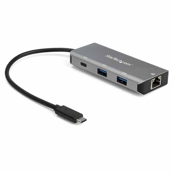 StarTech 3ポートUSB Type-Cハブ 有線LANポート 10Gbps 2x USB-A/1x USB-C 25cmホストケーブル｜HB31C2A1CGB