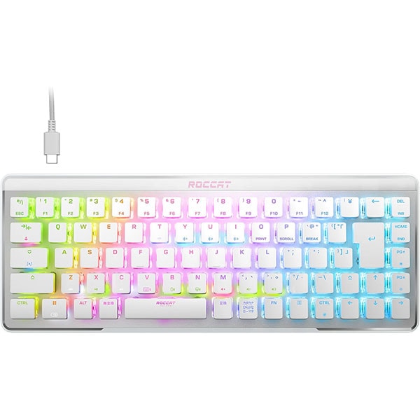 ROCCAT Vulcan II Mini Air ホワイト、赤軸スイッチ、日本語配列(JIS)   ワイヤレス対応 メカニカルゲーミングキーボード｜ROC-27-091