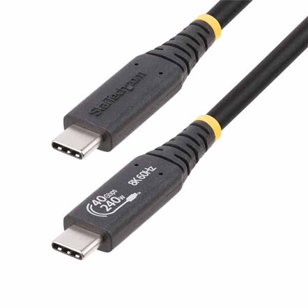 StarTech USBケーブル/USB4(40Gbps)/50cm/Type-C/オス・オス/240W Power Delivery/高速充電 データ転送｜50C-40G-USB4-CABLE
