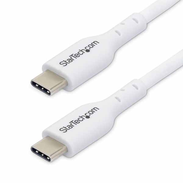 StarTech USB-C充電ケーブル/3m/オス-オス/ホワイト/PD対応 ノートパソコン用 Type-C データ転送同期 高速充電コード｜USB2CC3MWHE