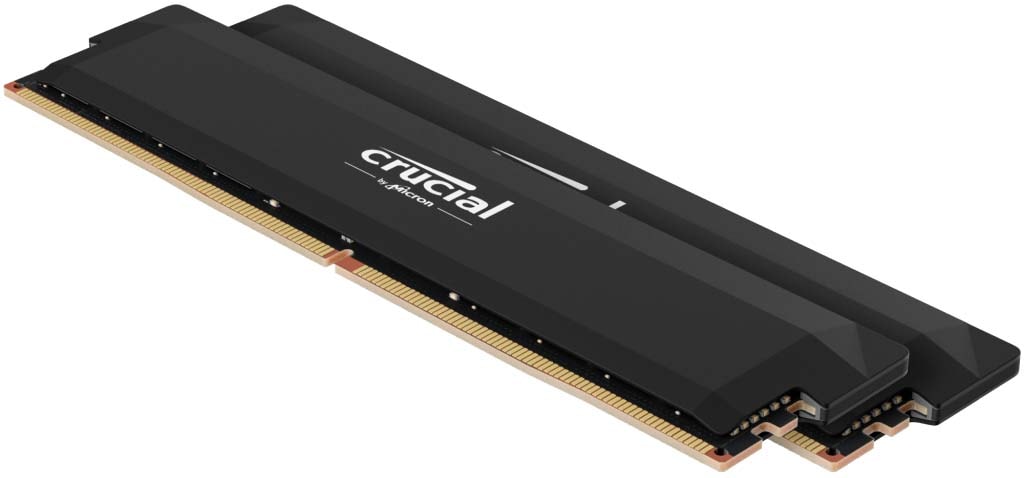Crucial Pro Overclocking 32GB Kit (2X16GB) DDR5-6400 UDIMM CL38 Black｜CP2K16G64C38U5B