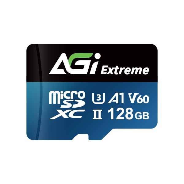 AGI TF238 Micro SDXC 128GB UHS-II U3 V60 A1 R/W up to 300/100MB/s SDメモリーカード変換アダプタ付｜AGI128GV6TF238