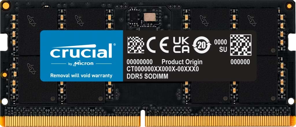 Crucial 64GB DDR5-5600 SODIMM CL46 (16Gbit)｜CT64G56C46S5