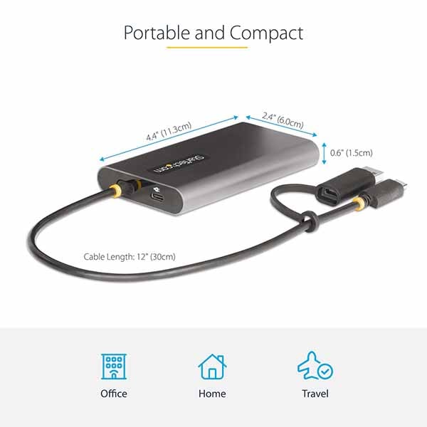 StarTech ディスプレイアダプター/USB-CまたはUSB 3.0接続/デュアルモニター|109B-USBC-HDMI - 画像 (7)
