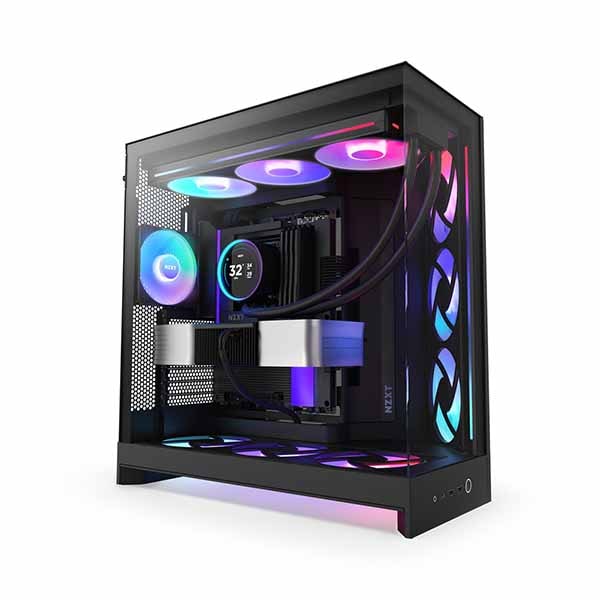 NZXT H9 Flow RGB+ (2025) - Black 大型デュアルチャンバー構造採用 ミドルタワーATXエアフローケース ブラック|CM-H92FB-P1 - 画像 (10)