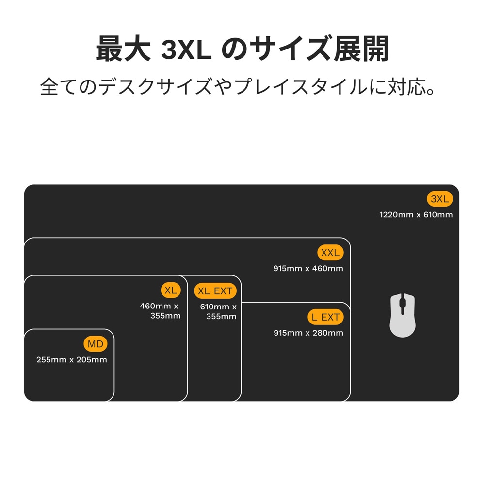 Glorious Mouse Pad 2 3XL - Edgeless - Black 布製ゲーミングマウスパッド 3XLサイズ (1220 x 610mm) ブラック|GLO-MP2-CLTH-EGL-3XL-BLK - 画像 (10)