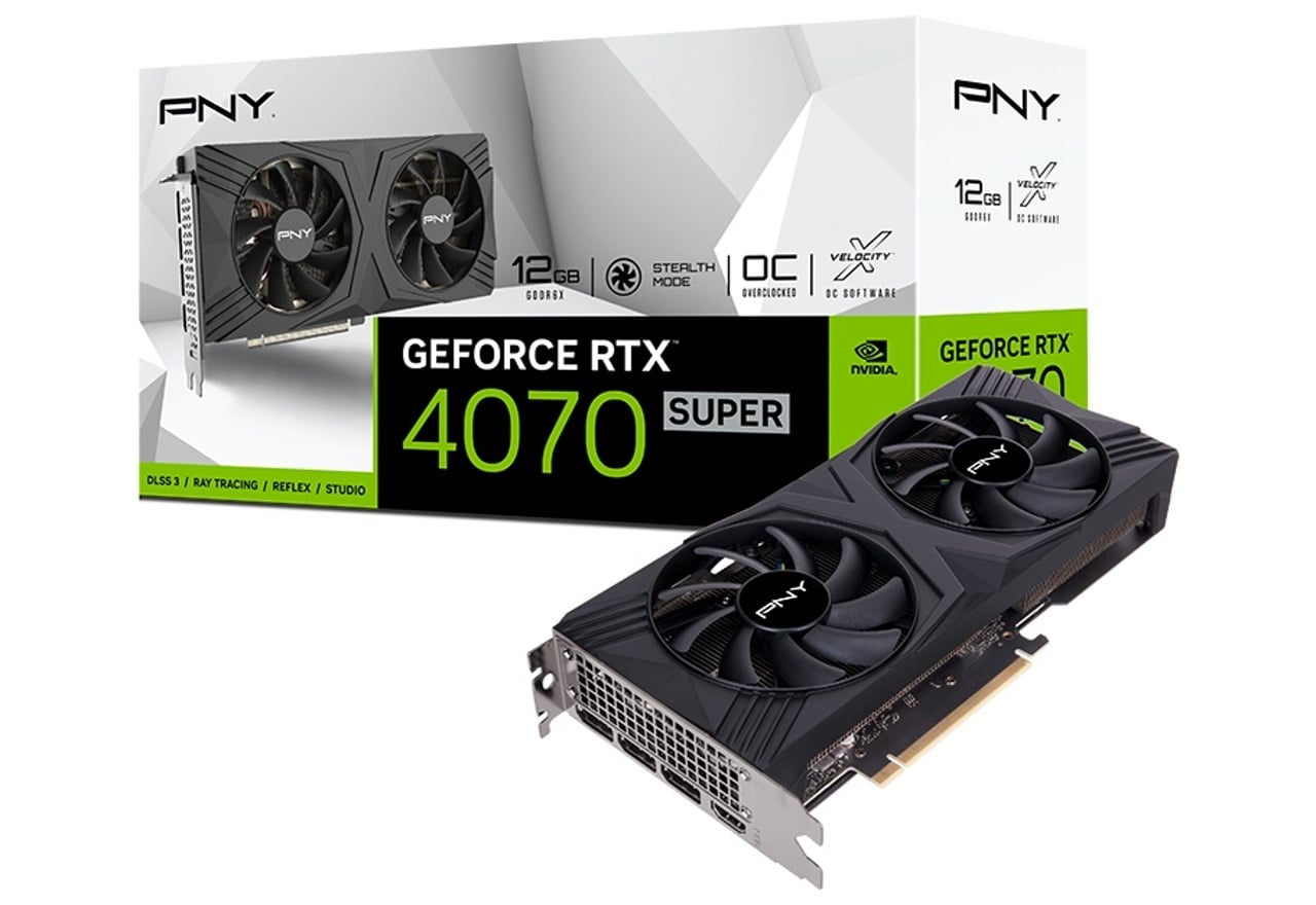 PNY GeFORCE RTX 4070 Super 12GB VERTO OC DUAL FAN グラフィックカード｜VCG4070S12DFXPB1-O