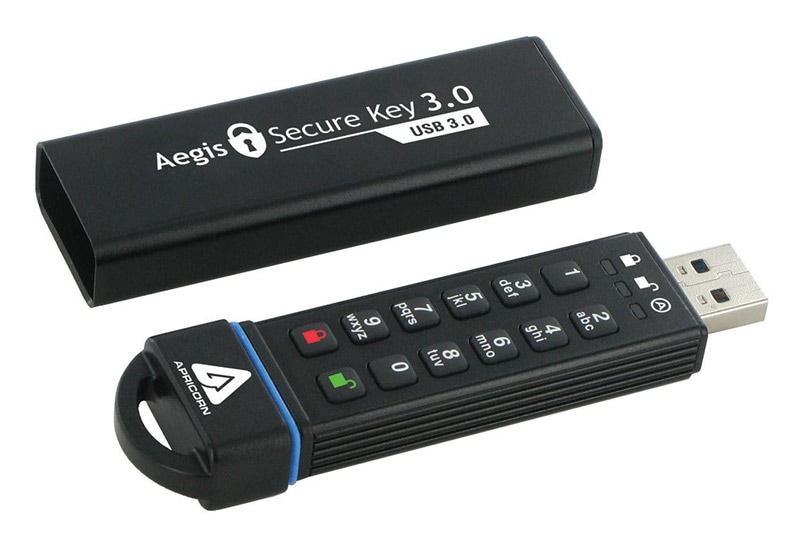 Apricorn Aegis Secure Key 30GB ASK-256-30GB 暗証番号データセキュリティUSB3.0メモリ｜ASK3-30GB