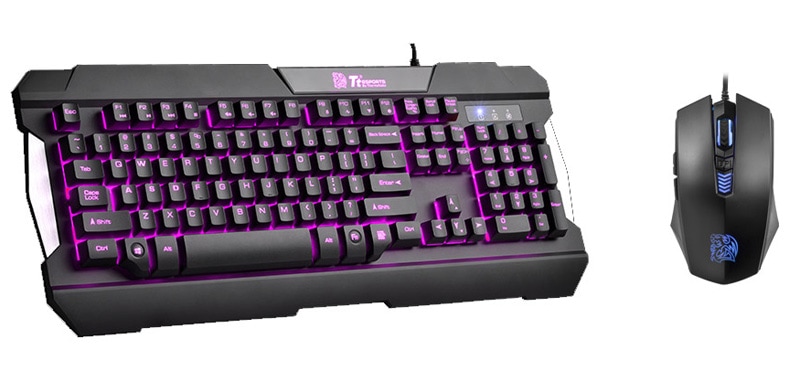 Thermaltake Tt eSPORTS COMMANDER COMBO LEDマルチカラー 日本語ゲーミングキーボード&マウスセット｜KB-CCM-PLBLJP-01