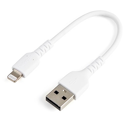 StarTech 高耐久Lightning-USB-Aケーブル 15cm/ホワイト/iPhone、iPod、iPad対応｜RUSBLTMM15CMW