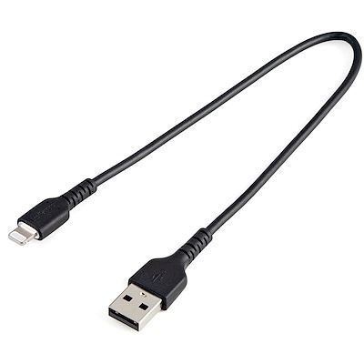 StarTech 高耐久Lightning-USB-Aケーブル 30cm/ブラック/iPhone、iPod、iPad対応｜RUSBLTMM30CMB