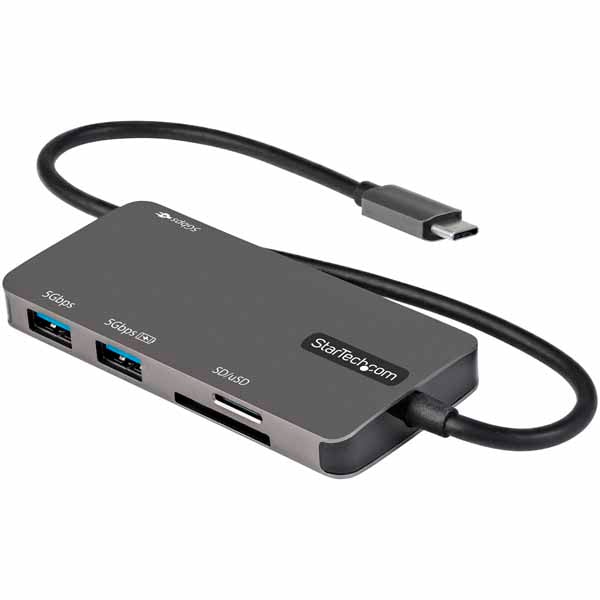StarTech USB Type-Cマルチ変換アダプター/4K HDMI/100W USB PD/SD & microSD スロット｜DKT30CHSDPD