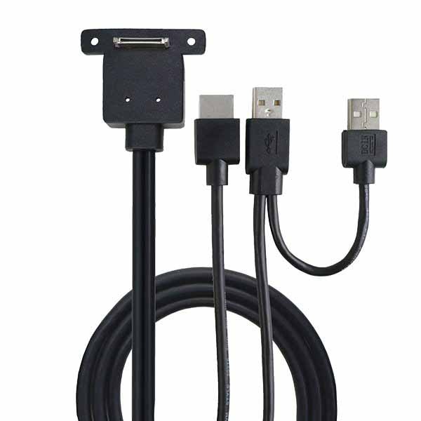 Gechic ドックポート接続用 HDMI+USB スマートケーブル 対応機種：On-Lap 1503I/H/A, 1102E/I/H V2 長さ2.0m｜HDMI-A/USB-A-DOCK-PORT-CABLE/2M