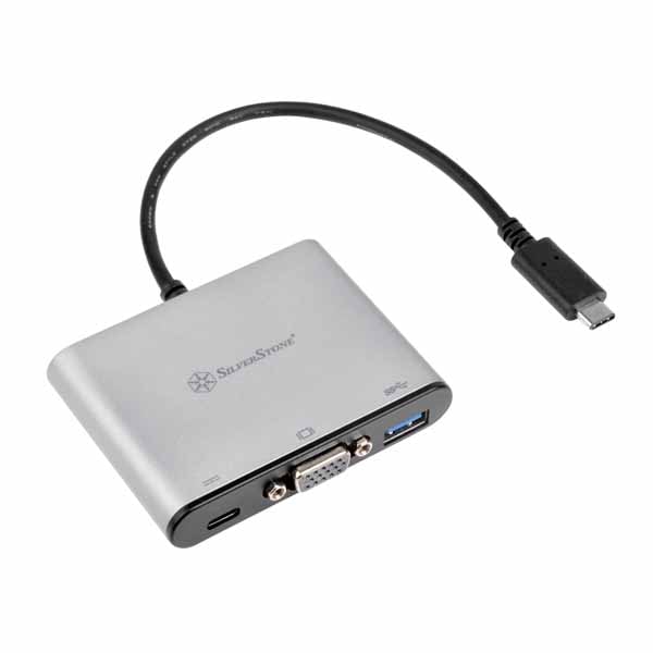 SILVERSTONE EP06 USB3.1 Type-Cポートに接続するUSBハブ＋VGA出力コンボアダプタ｜SST-EP06C
