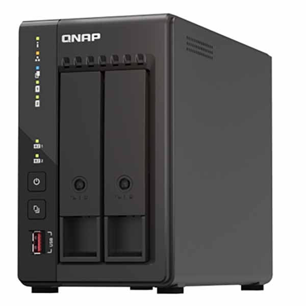 QNAP 2.5" & 3.5" SATA 6Gb/s, 3Gb/s 2 x 2.5GbE 2 Tower 2ベイNAS｜TS-253E