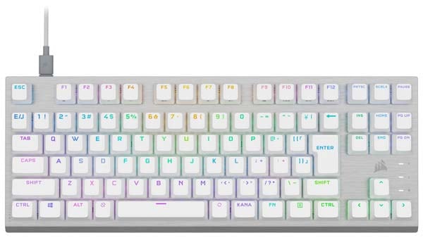 Corsair K60 PRO TKL WHT ゲーミングキーボード ホワイト｜CH-911D11A-JP
