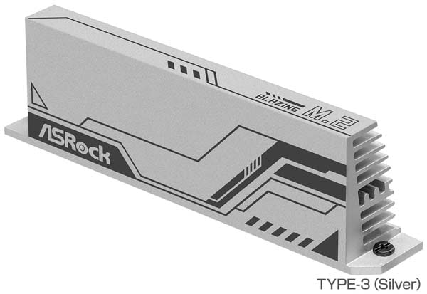 ASRock FAN M.2 SINK TYPE-3 (Silver) M.2 SSD用ヒートシンク｜FAN M.2 SINK TYPE-3 (Silver)