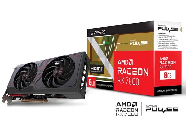 SAPPHIRE PULSE RADEON RX 7600 GAMING 8GB GDDR6 グラフィックボード｜SAP-PULSERX7600-8GB/11324-01-20G