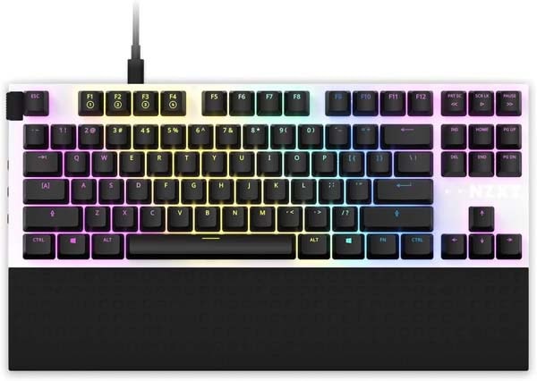 NZXT FUNCTION TENKEYLESS モジュラー式メカニカルキーボード [ 白 ] KB-1TKUS-WR｜KB-1TKUS-WR