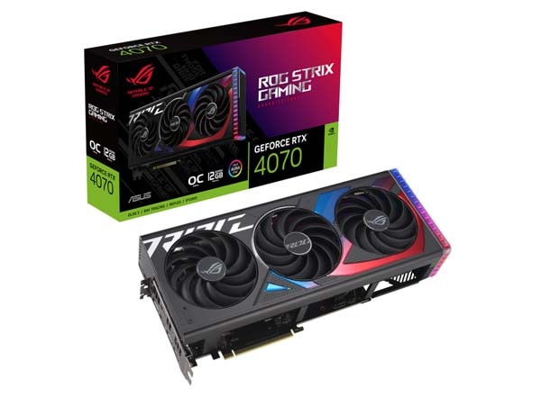 ASUS NVIDIA GeForce RTX4070 12GB GDDR6X グラフィックボード｜ROG-STRIX-RTX4070-O12G-GAMING