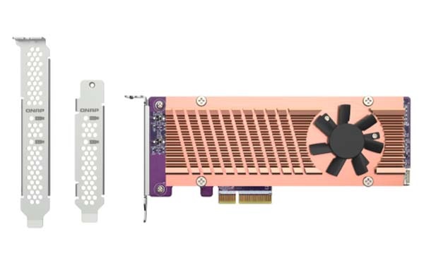QNAP QM2-2P-384A PCIe 3.0拡張カード 2台のM.2 NVMe SSDをNASに増設｜QM2-2P-384A