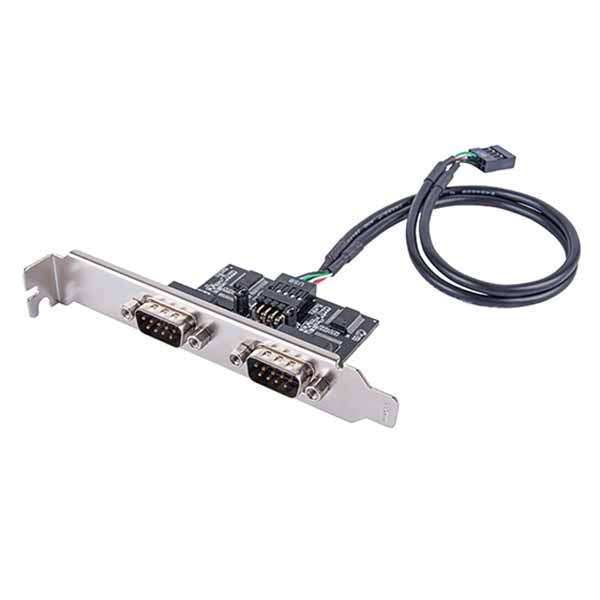 SILVERSTONE ECD01 内蔵USB 2.0～デュアルRS232ポートアダプタ｜SST-ECD01