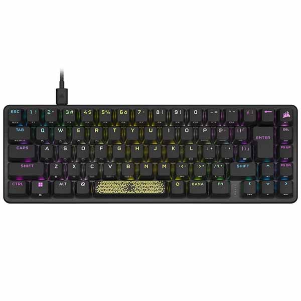 Corsair K65 PRO MINI Silver-RGB -日本語レイアウト かな印字無し- 65%ゲーミングキーボード  MN-BLK-OPX｜CH-91A401A-JP
