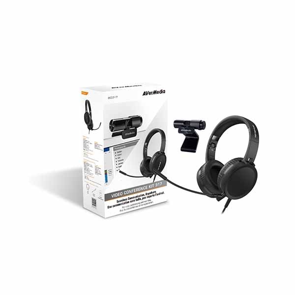 AVerMedia TECHNOLOGIES Video Conference KIT 317 WEBカメラPW313とヘッドホンAH313のセットモデル｜BO317