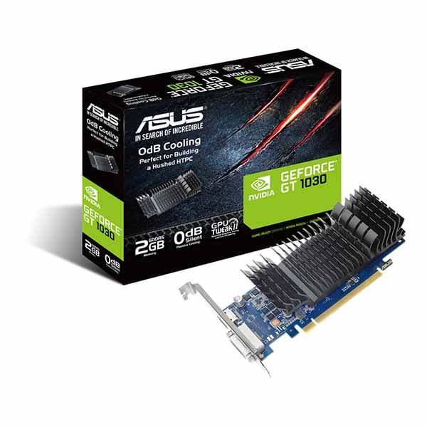 ASUS LowProfile用ブラケットを付属するファンレス仕様のGT 1030ビデオカード｜GT1030-SL-2G-BRK