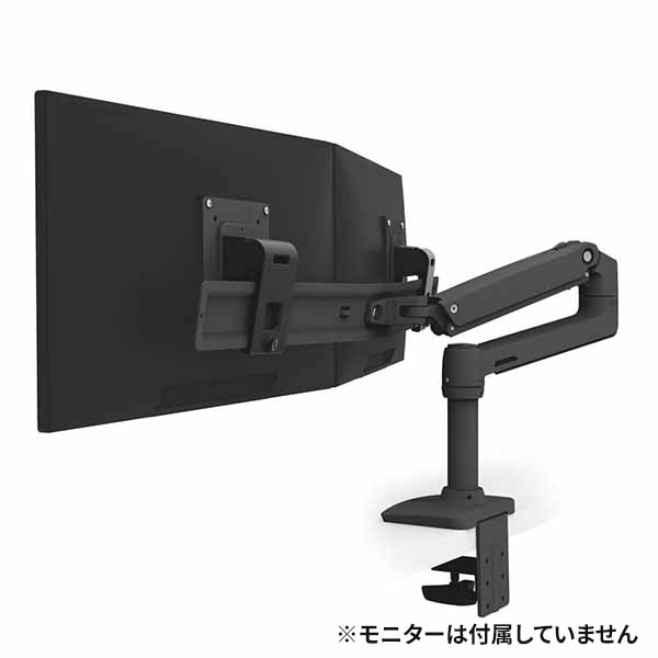 ERGOTRON LX デスクマウント デュアル ダイレクト モニターアーム 横型 マットブラック 25インチ(1.8～10.0kg)まで対応｜45-489-224