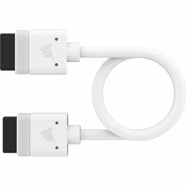 Corsair iCUE LINK Cable, 2x 200mm with Straight connectors, White iCUE LINK対応デバイスを接続するストレートケーブル ホワイト｜CL-9011128-WW