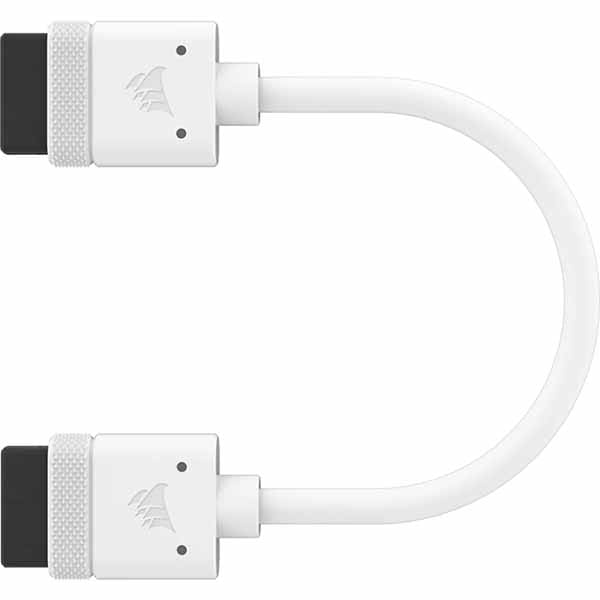 Corsair iCUE LINK Cable, 2x 100mm with Straight connectors, White iCUE LINK対応デバイスを接続するストレートケーブル ホワイト｜CL-9011129-WW
