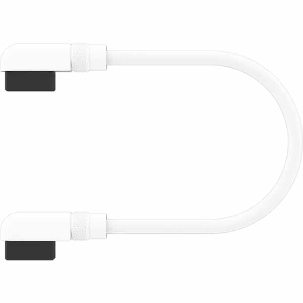 Corsair iCUE LINK Cable, 2x 135mm with Slim 90° connectors, White iCUE LINK対応デバイスを接続する 両側90度コネクタ採用ケーブル ホワイト｜CL-9011134-WW