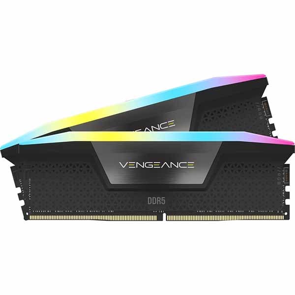 Corsair 32GB(16GBx2) DDR5 5600MHz (PC5-44800) 40-40-40-77 UDIMM XMP3.0 VENGEANCE RGB ブラック 1.25V｜CMH32GX5M2B5600C40K
