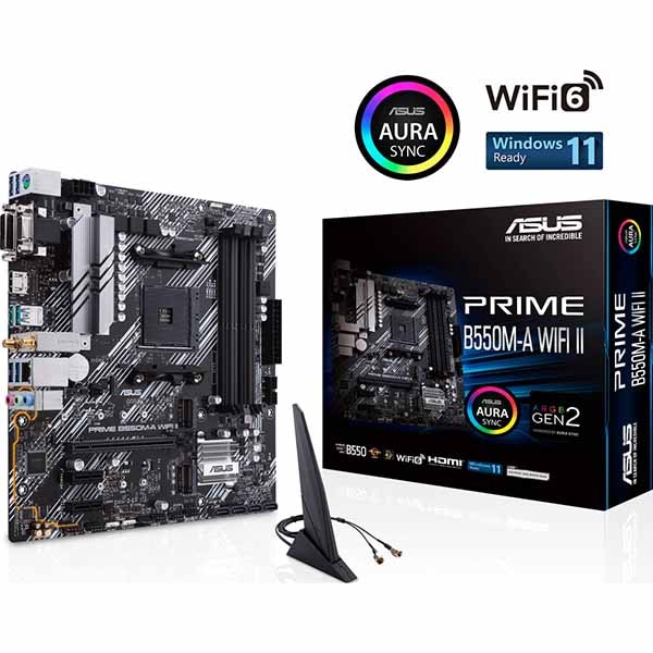 ASUS PRIME B550M-A WIFI II AMD B550 (Ryzen AM4)チップセット搭載 m-ATX マザーボード｜PRIME B550M-A WIFI II