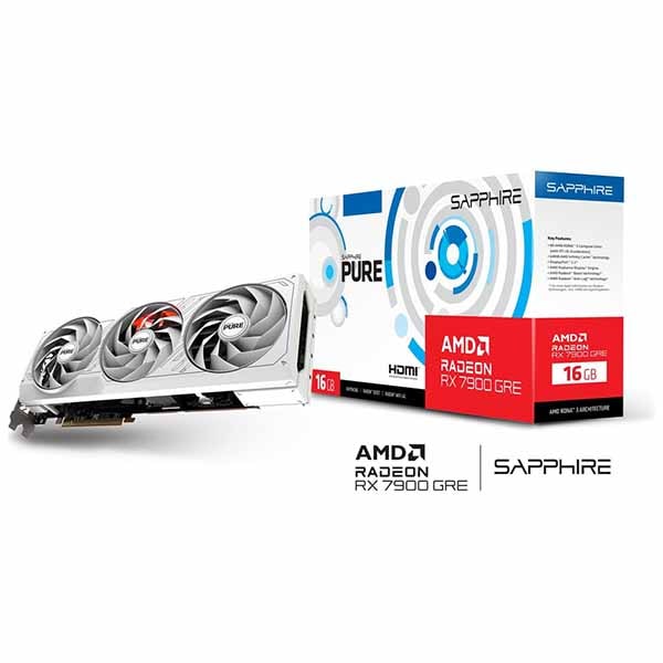 Sapphire PURE Radeon RX 7900 GRE GAMING OC 16GB GDDR6 オーバークロック仕様のグラフィックボード ホワイト｜PURERX7900GREOC16G/11325-03-20G