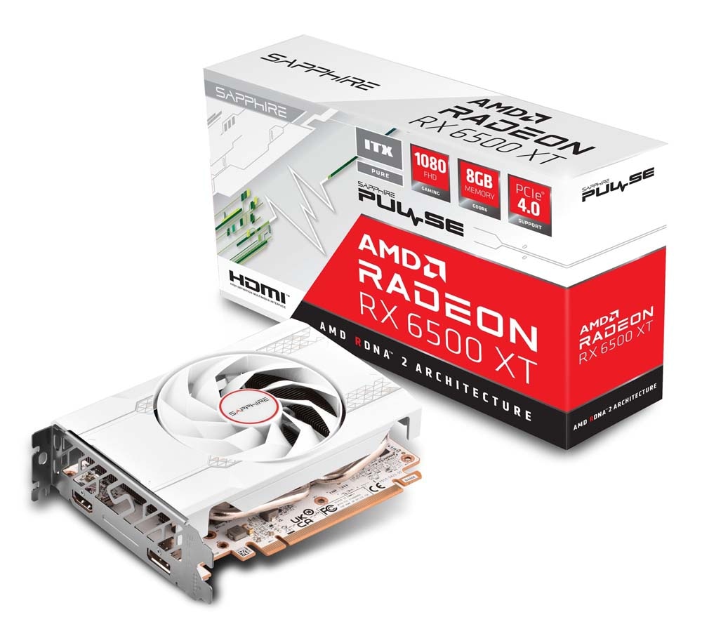 SAPPHIRE PULSE Radeon RX 6500 XT ITX PURE GAMING OC 8GB GDDR6 グラフィックボード｜SAP-RX6500XTPURE-8GBITX/11314-06-20G