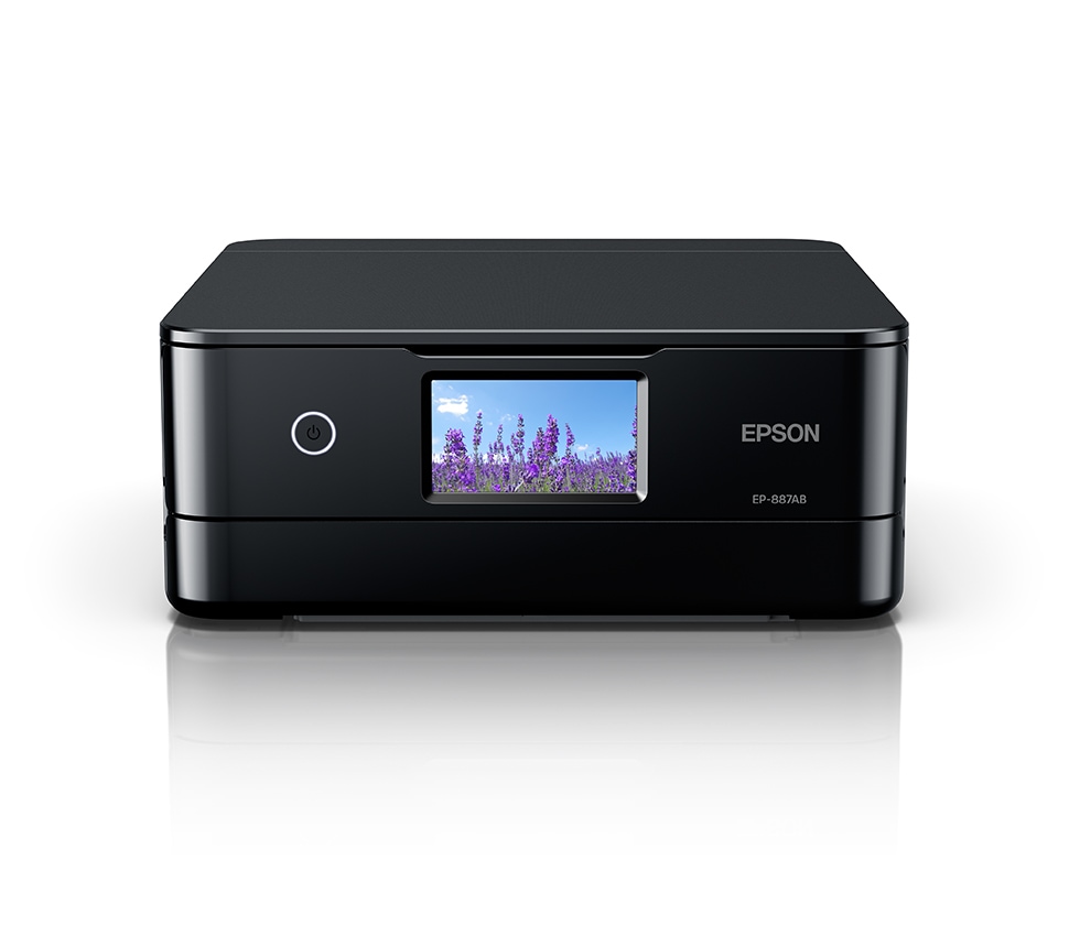 EPSON Colorio A4カラーインクジェット複合機 EP-887AB 6色染料 ブラック コンパクト&スタイリッシュ｜EP-887AB