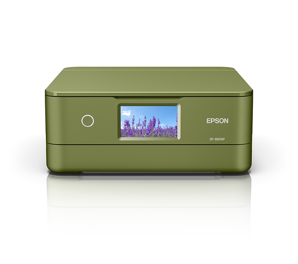 EPSON Colorio A4カラーインクジェット複合機 EP-887AP 6色染料 グリーン コンパクト&スタイリッシュ｜EP-887AP